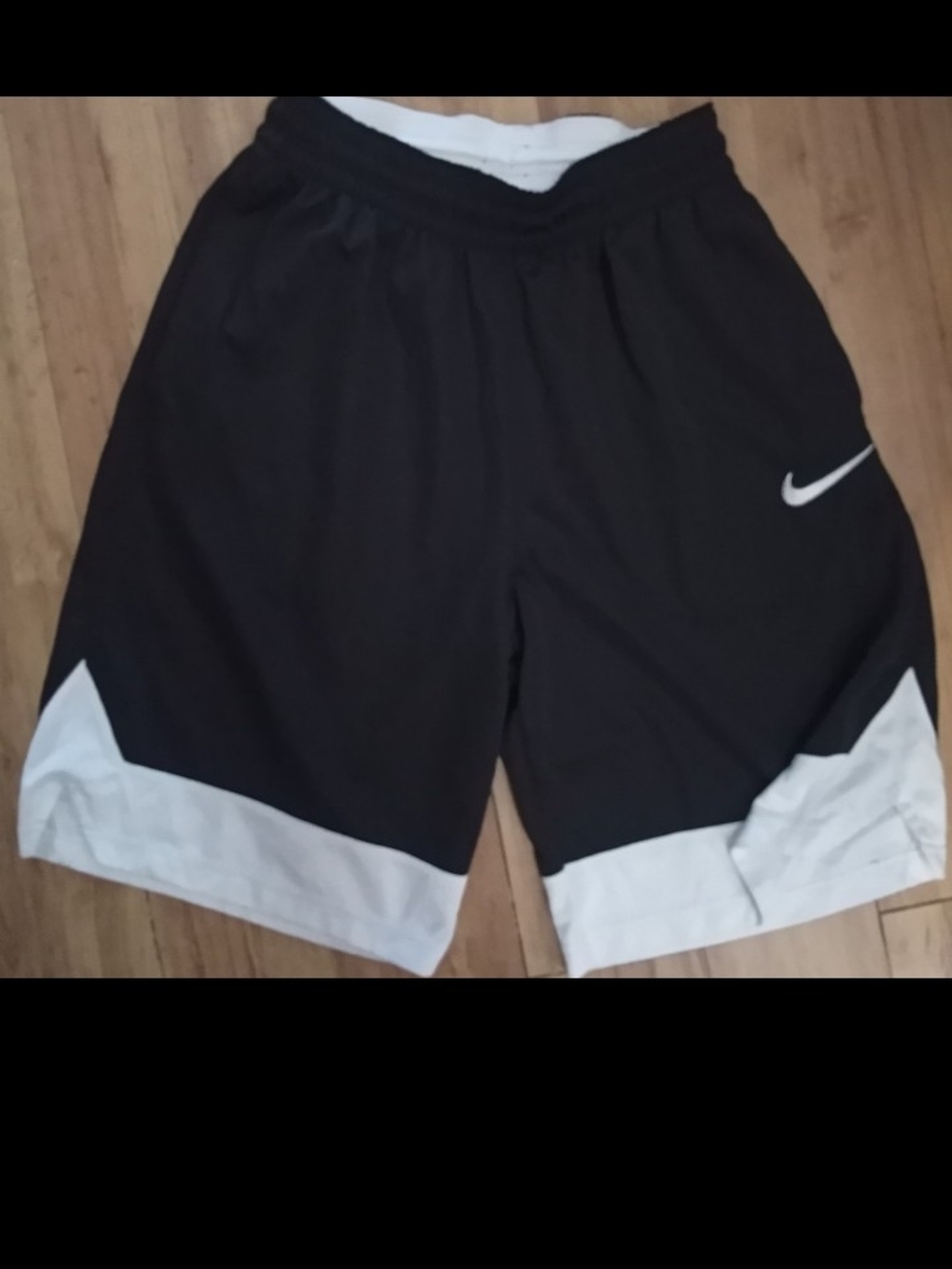 Nike Men’s Black and White Athletic Shorts with Swoosh